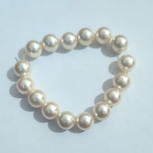 Cream Pearl Beaded Stretch‎ Bracelet